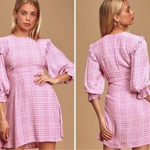 Faithfull Pink Plaid Women's Dress